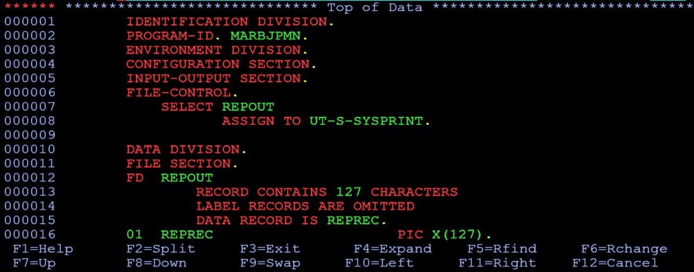 Mainframe code